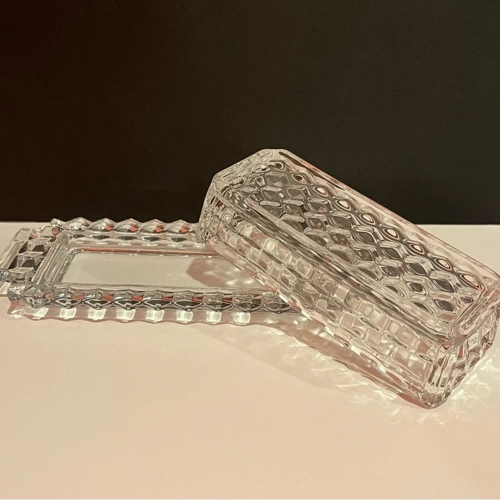 Fostoria 1/4 Pound Covered Butter American Clear 2056
